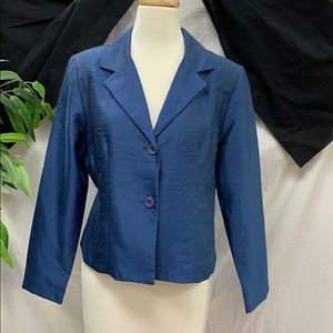 Worthington Petite Blue Long Sleeve Blazer